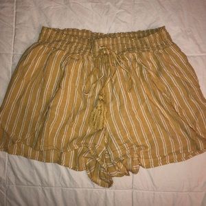 American Eagle Yellow Striped Shorts